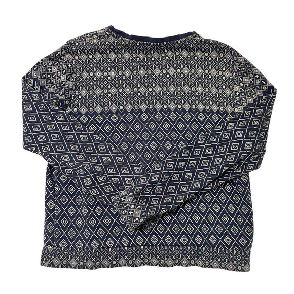 Percival Unique Print Long Sleeve Knit Crew-Neck Sweater Blue size Medium, 3 - Picture 3 of 4